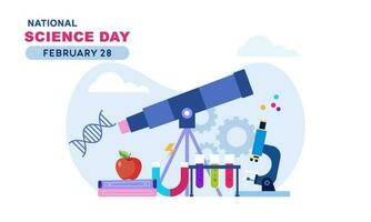 Flat national science day background vector