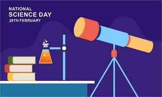 Flat national science day background vector