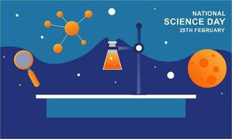 Flat national science day background vector