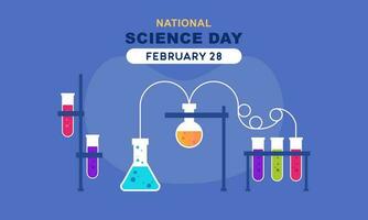 Flat national science day background vector