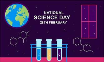 Flat national science day background vector