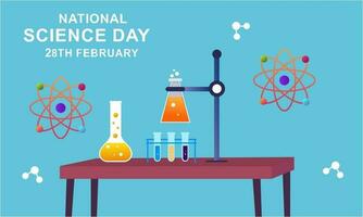 Flat national science day background vector