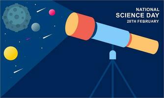 Flat national science day background vector