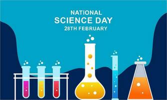 Flat national science day background vector