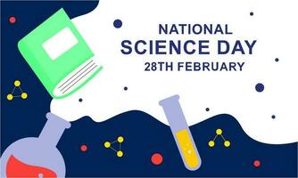 Flat national science day background vector