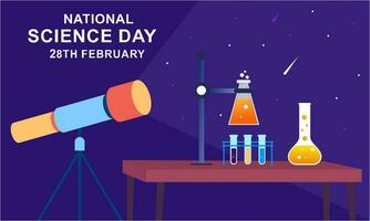 Flat national science day background vector