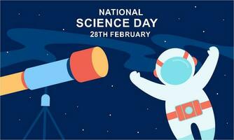 Flat national science day background vector