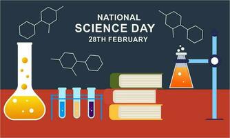 Flat national science day background vector
