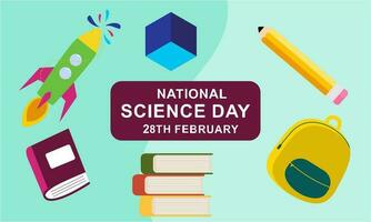 Flat national science day background vector