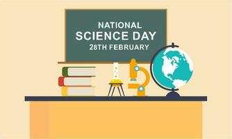 Flat national science day background vector
