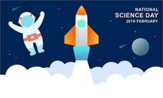 Flat national science day background vector