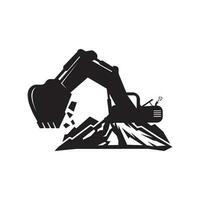 Excavator icon logo vector illustration template design.