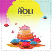 Happy Holi Festival Backgrounds Greetings of India's Colorful Color Festival Celebration. vector