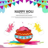 illustration of Happy Holi colorful background for festival of colors celebration vector