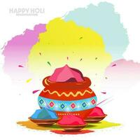 Color festival with Happy Holi celebration and colorful Holi powder splashing backgrounds vector