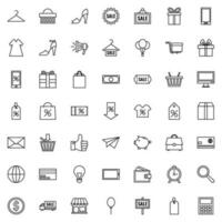 Shopping and Market line icons. Gift, clothes, finance, Percent sign and Sale discount. Delivery linear icon set. isolated big Vector icons.