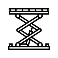 hydraulic lift platform civil engineer line icon vector illustration