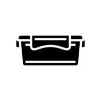 lunch box plastic container glyph icon vector illustration