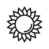 Dom naturaleza verano luz de sol línea icono vector ilustración