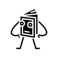 education book character glyph icon vector illustration