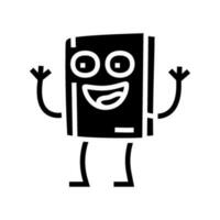student book character glyph icon vector illustration