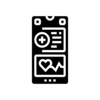 health monitoring app biomedical glyph icon vector illustration