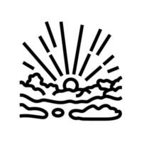 sky sunrise sun summer sunlight line icon vector illustration