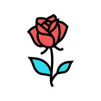 rose tattoo art vintage color icon vector illustration