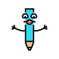 student pen character color icon vector illustration