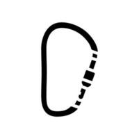 cierre mosquetón alpinismo aventuras glifo icono vector ilustración