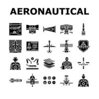 aeronáutico ingeniero aeronave íconos conjunto vector