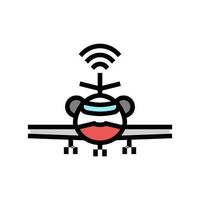 flight control system aeronautical engineer color icon vector illustration