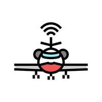 flight control system aeronautical engineer color icon vector illustration