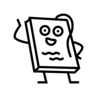 knowledge book character line icon vector illustration
