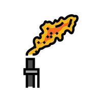 gas flaring petroleum engineer color icon vector illustration