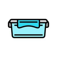 lunch box plastic container color icon vector illustration