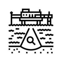 oil and gas exploration petroleum engineer line icon vector illustration