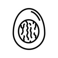 Cocinando huevo pollo granja comida línea icono vector ilustración