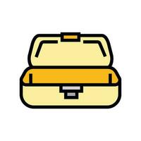 lunch box plastic food color icon vector illustration