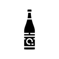 sake bottle japanese food glyph icon vector illustration