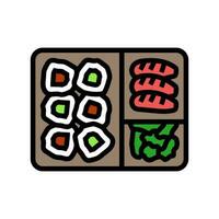 bento box japanese food color icon vector illustration