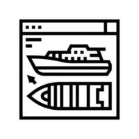 ship design concept marine line icon vector illustration