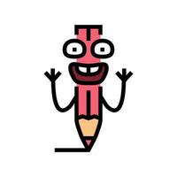 mascot pen character color icon vector illustration