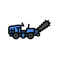 ditch digger civil engineer color icon vector illustration