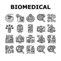 biomédico médico Ciencias íconos conjunto vector