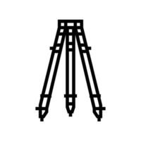 surveyors tripod civil engineer line icon vector illustration