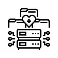 health data analysis line icon vector illustration