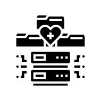 health data analysis glyph icon vector illustration