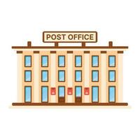 Post Office Building Isolated on White Background. vector