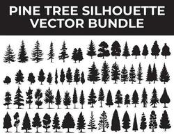 Pine tree silhouette vector bundle, Pine tree vector design